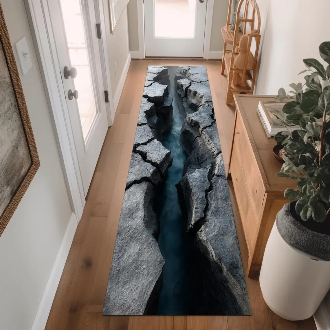 Deep Hole Rug, 3D Runner Rug, 3D Huge Crack Rug,Vortex Rug,Optical Illusion Rug,Runner Rug,Hallway Rug,3D Look Rug,Crack Runner