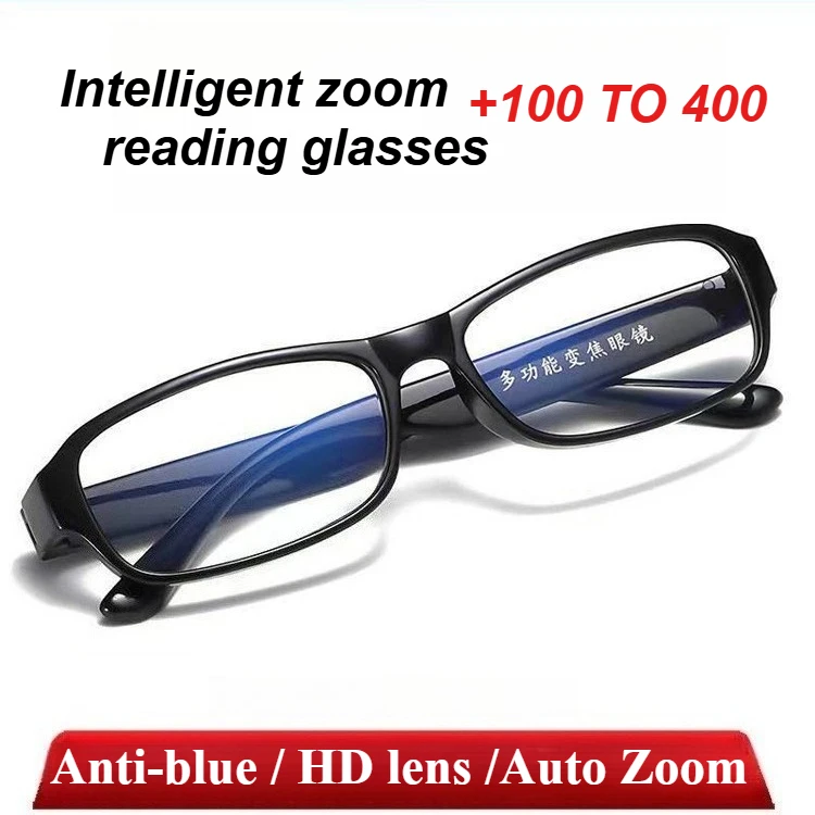 

Очки для чтения для мужчин и женщин, очки для пресбиопии с интеллектуальным зумом (+100–400), очки с увеличением для пожилых людей, дешевые очки