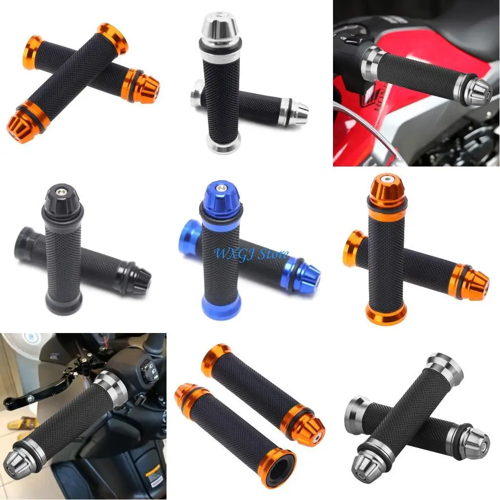 

37JE 1 Pair 7/8" 22mm Handlebar Grips with Bar End Caps Universal for Most Motocross ATV