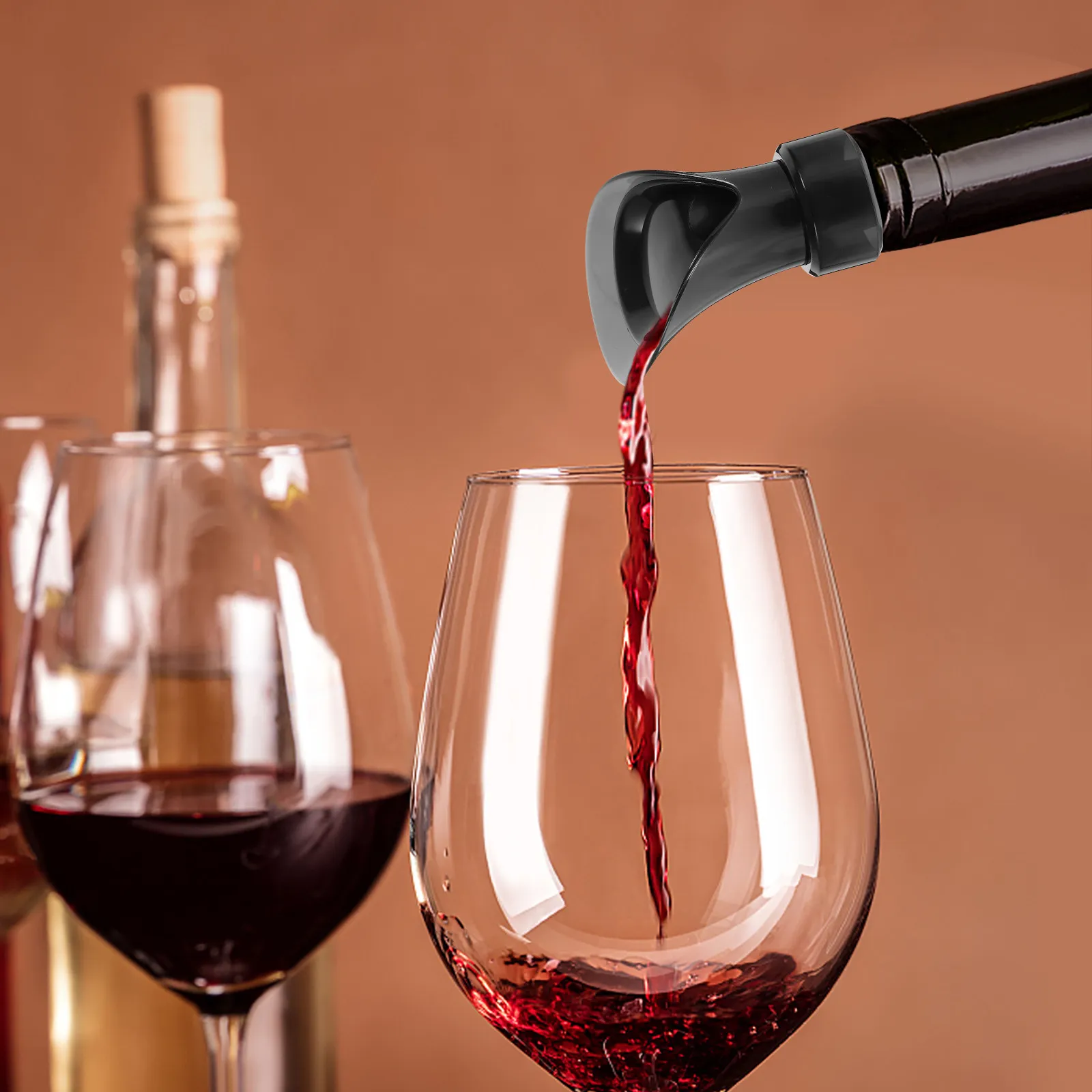 Wine Pourer and Stopper Dual Function Corrosion Resistant Easy Clean Sealed Design for All Wines Oxidation Prevention Bottle