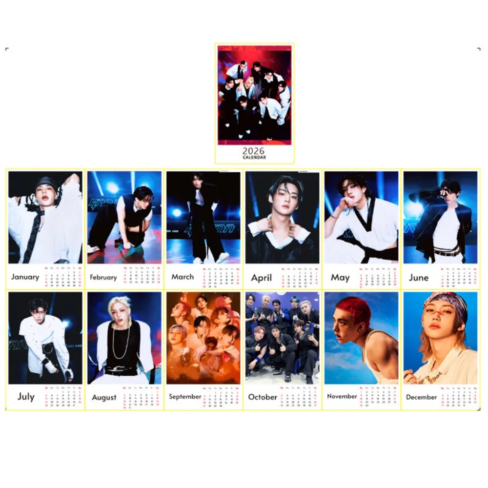 Stray Kids KPOP SKZOO Nouvel An 2026 Calendrier Affichage Pop Music Group Fan Collection Festival Cadeaux