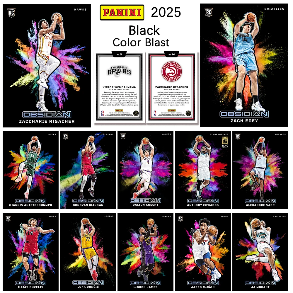 

DIY PANINI 2025 Black Color Blast Doncic Alexander Curry Edwards James Morant Collectible cards Twill laser Rainbow flash
