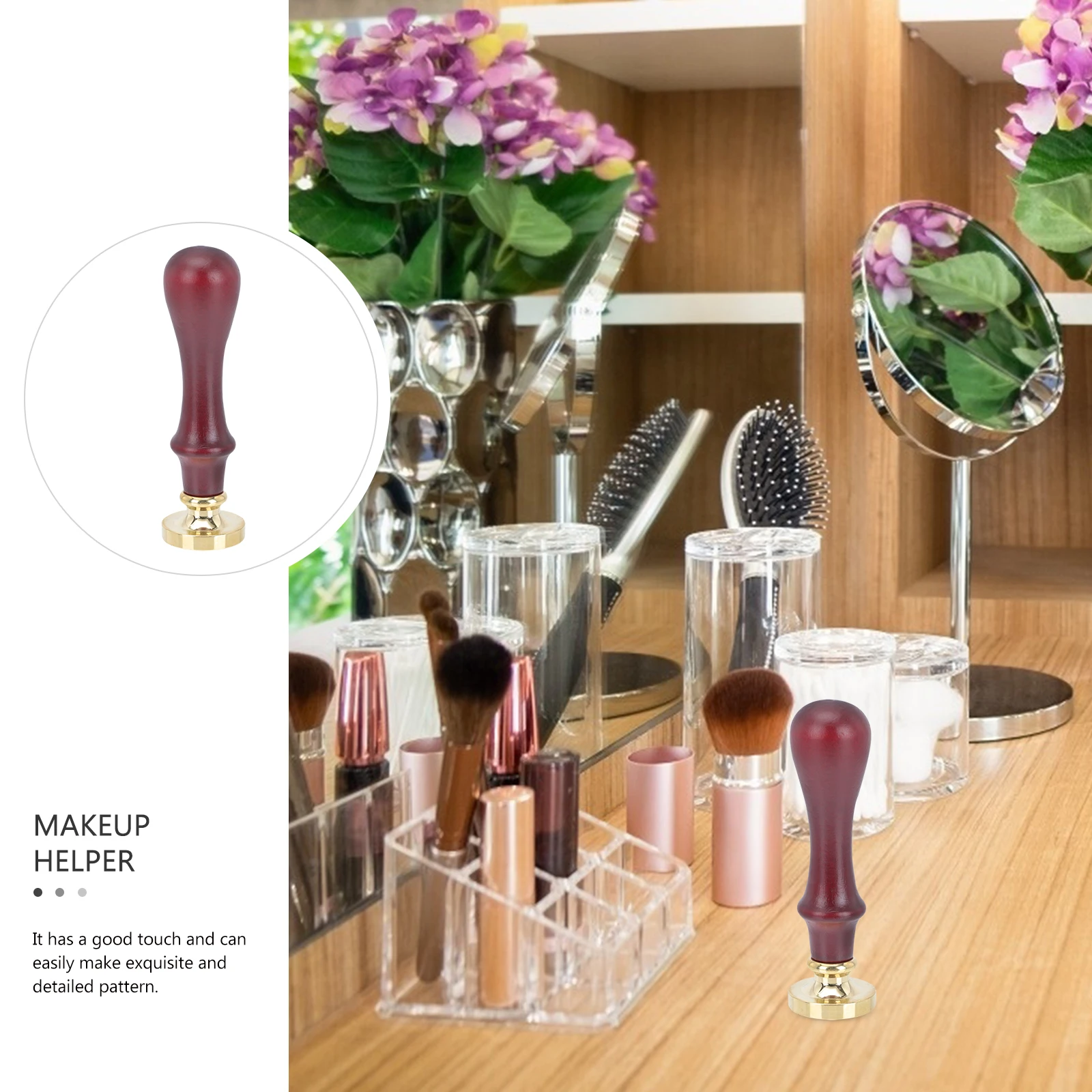 

Eyeshadow Stamper Copper Head Handle Press Tool Powder Repair Applicator Platen Eye Shadow Accessory Makeup