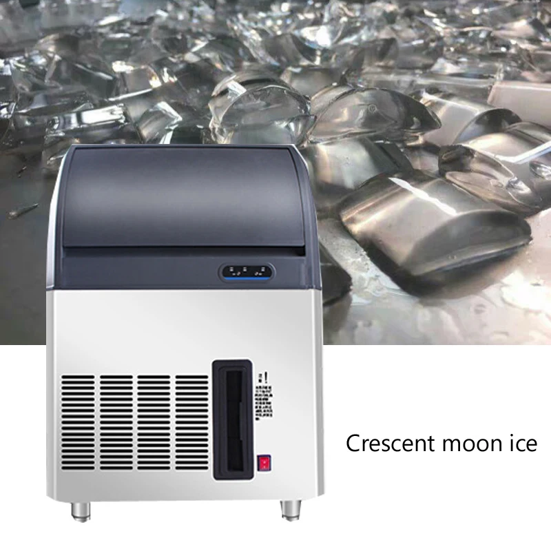 

Коммерческая машина для производства льда для кафе и кофеен, автоматическая машина для изготовления льда в форме полумесяца, компактная.