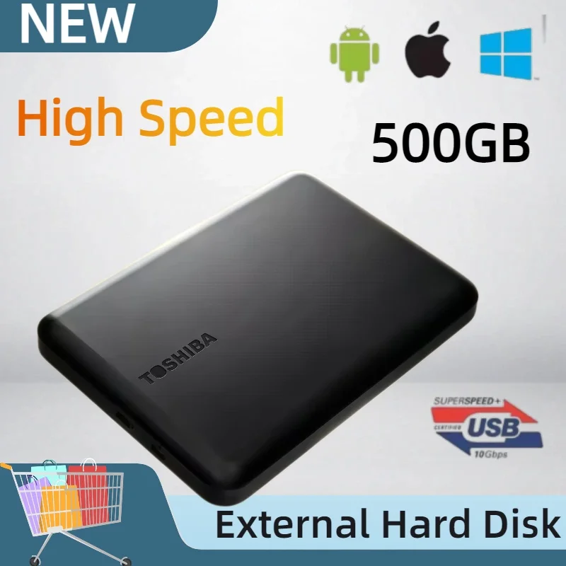 

For Toshiba A5 Series Small Black Portable Hard Drive High-Speed USB 3.2 Gen1 500GB/1TB Compatible For Mac