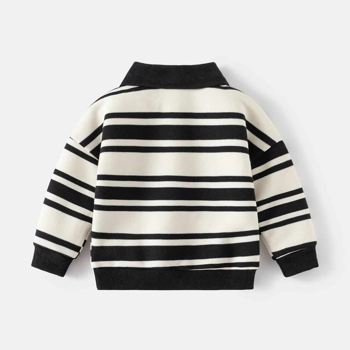 Somenie Spring and Autumn Children's POLO Sweater New Long Sleeve Lapel Boys Striped Sweater Baby Top Children's Clothing