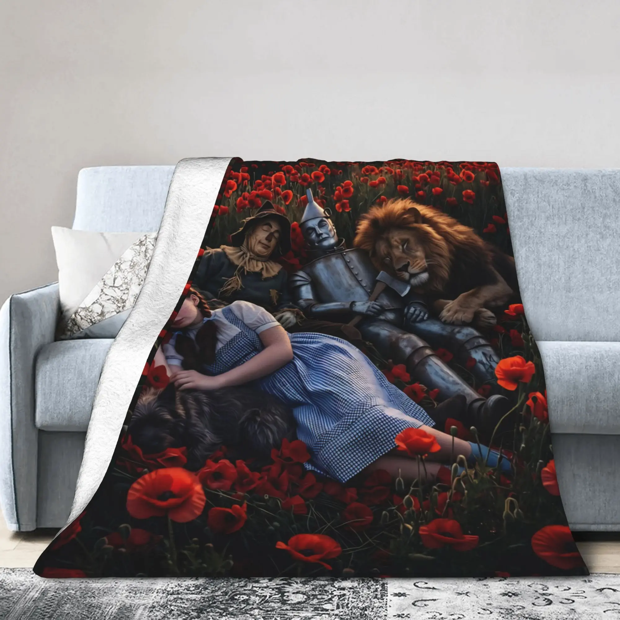 Wizards of Ozs Blankets Flannel Summer Air Conditioning Cowardly Dorothy Tin Toto Throw Blankets for Sofa Outdoor Bedspreads