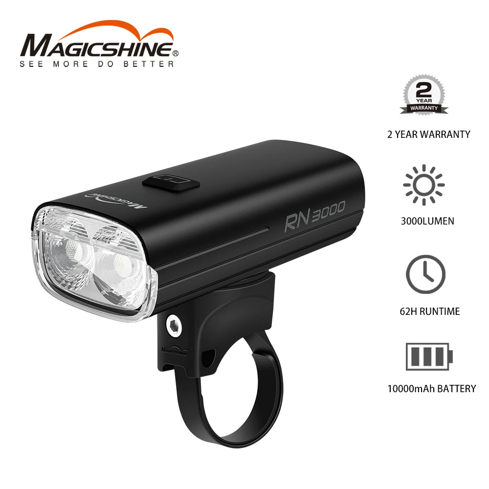 

Magicshine RN3000 Bike Front Lights 3000 Lumens USB-C Rechargeable LED Bicycle Front Headlight High Brightness 62 Hours Runtime