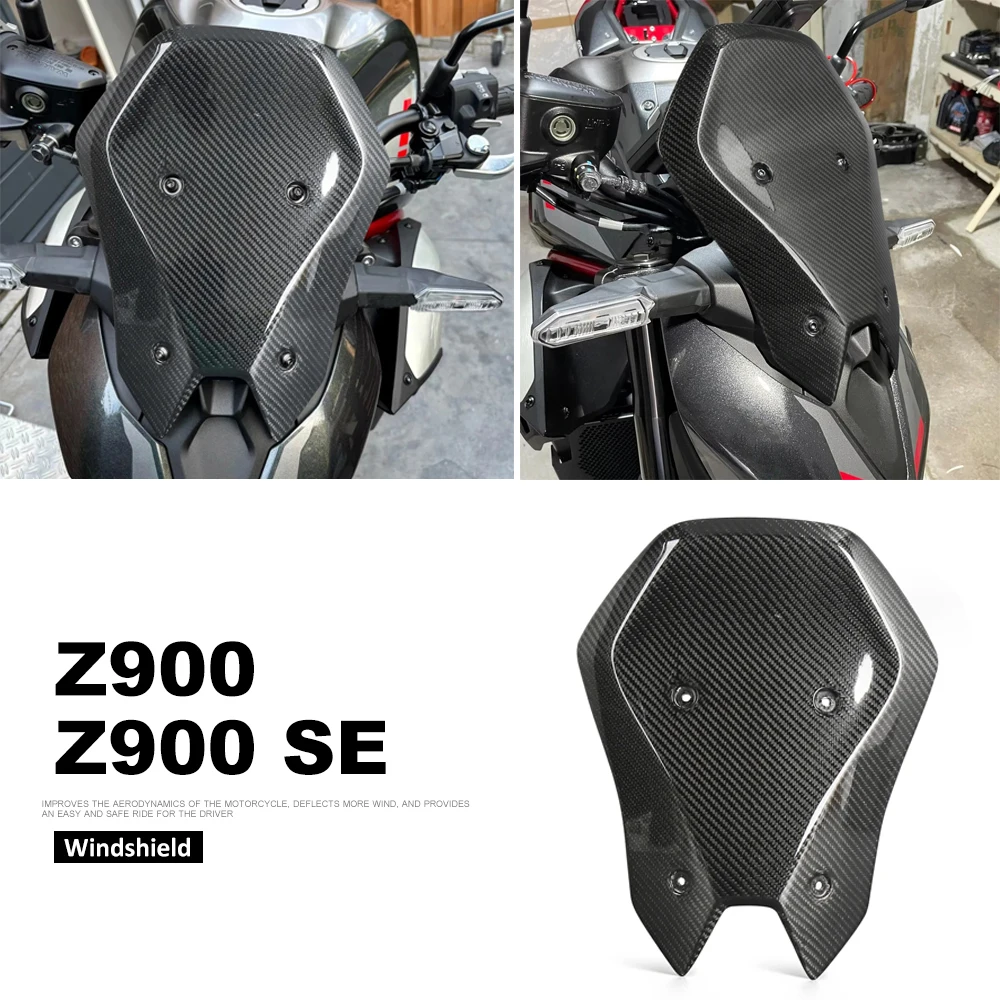 

Для Kawasaki z900 Z900 SE Z 900 Z900 2025 аксессуары для мотоциклов, лобовое стекло из углеродного волокна, ветровое стекло, дефлектор экрана