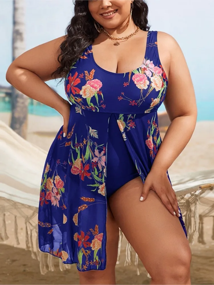 حجم كبير بيكيني عالية الخصر المرأة رفع حجم كبير ملابس السباحة 2025 الصيف Mujer حجم كبير البطن تحكم ملابس السباحة بيكيني مجموعات #2