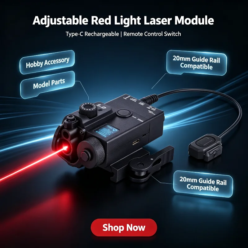 Lightweight Nylon Laser Module Calibratable Green Beam Remote Operated Switch Fit 20mm Hobby Model Guide Rail System