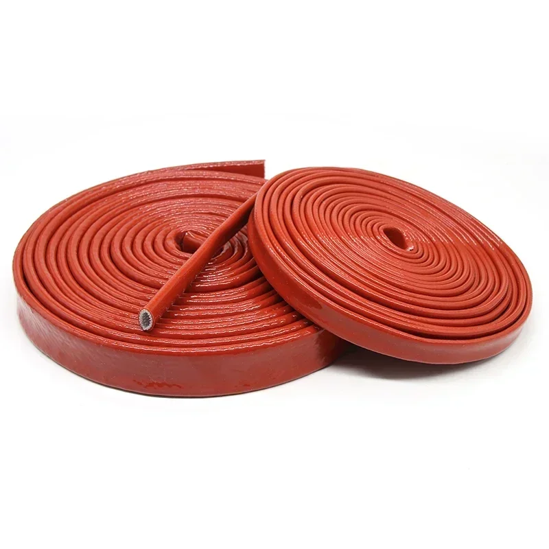 Imagen 5: Tubo de fibra de vidrio resistente a altas temperaturas, cubierta de resina de silicona, fibra de vidrio trenzada, funda ignífuga, tubería de carcasa ignífuga