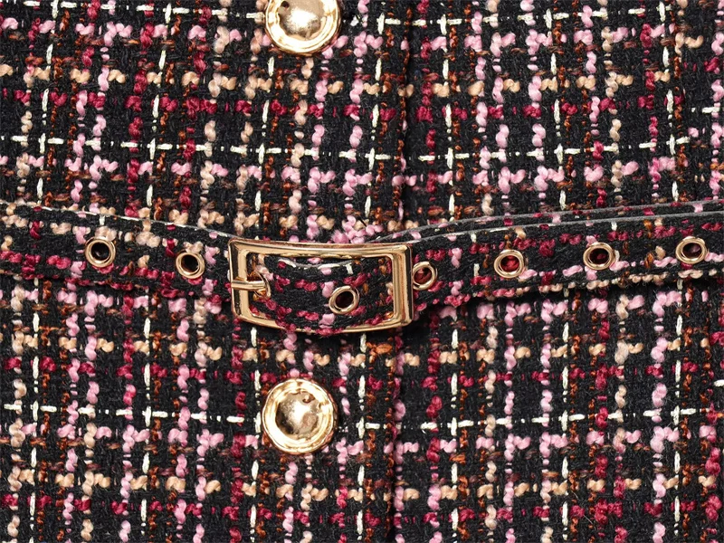 سترة نسائية جديدة برقبة دائرية، بدون أكمام بأزرار مع حزام، سترة خريفية غير رسمية