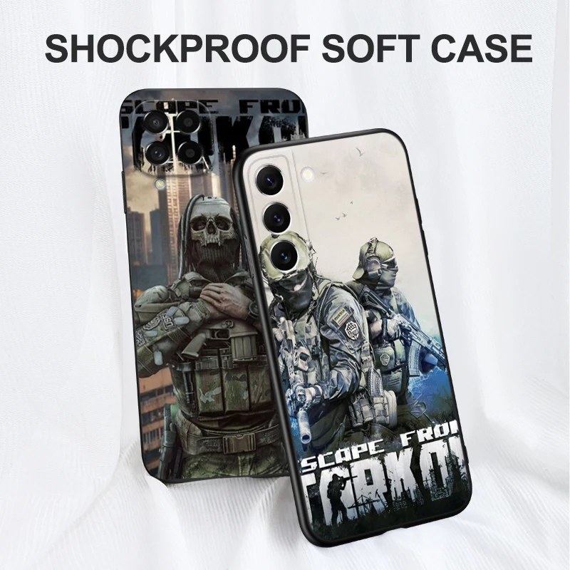 Black tpu Case For Samsung galaxy S22 S20 S21 FE PLUS ultra+S10 E lite back cover Escape Tarkov