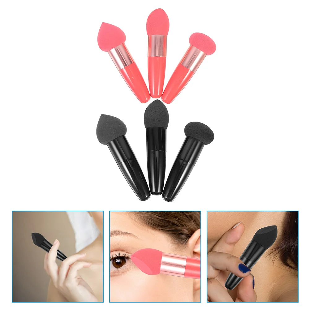 6 uds herramientas de bolígrafo esponjas de maquillaje lavables suaves esponjas de maquillaje portátiles licuadora de base cosméticos de mano portátiles