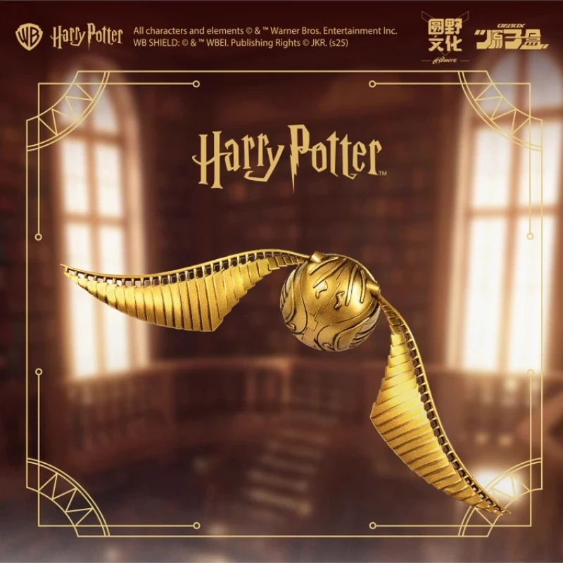 【En Stock】Figura Abrible del Snitch Dorado de Harry Potter con Anillo Decorativo, Juguete Periférico de la Película, Regalo de Navidad y Halloween para Fans