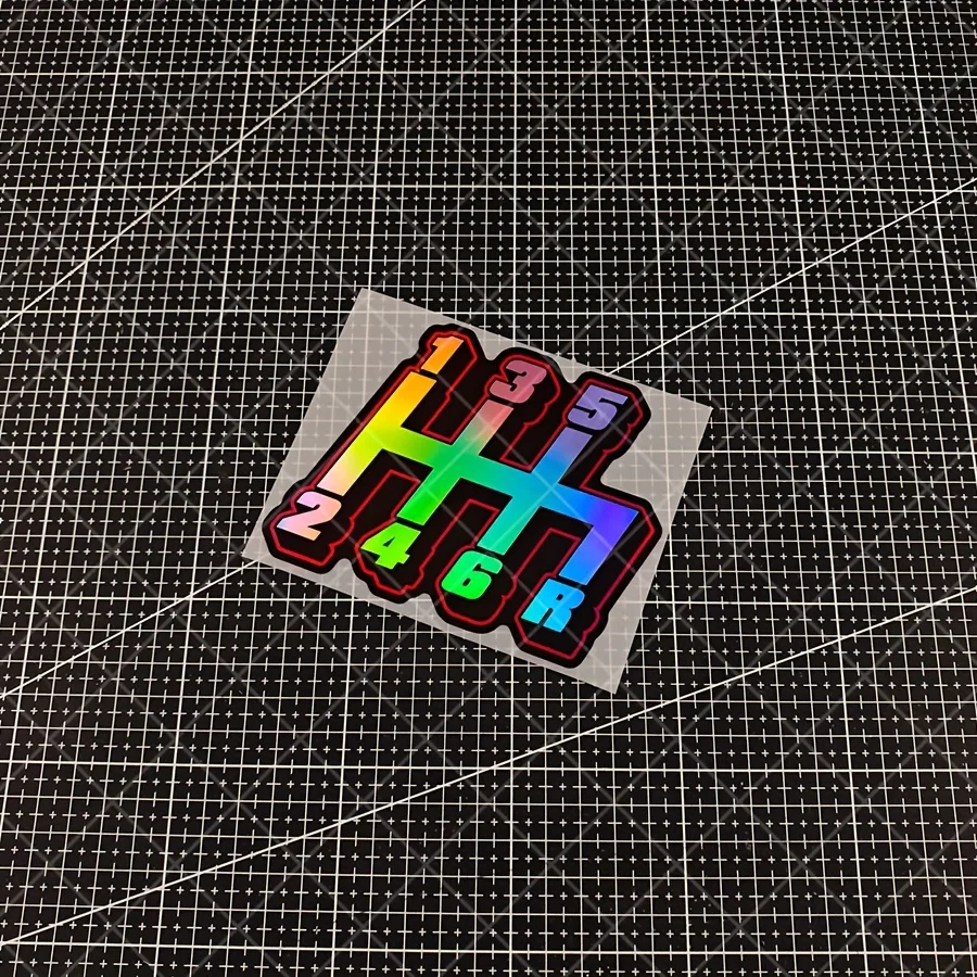 

2D Flat JDM Gear Shift Vinyl Decal, Easy Peel Stick Waterproof Sticker for Car, Motorcycle and Scooter