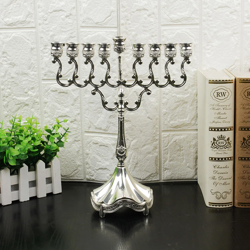 

Elegant 9 Head Holder Metal European Style Wedding Centerpiece Dinner Table Decoration Zinc Alloy Desktop Candlestick For