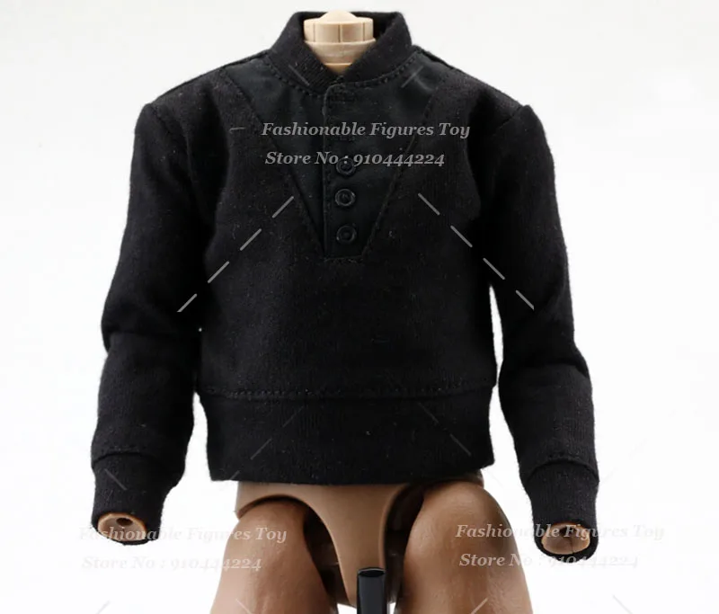 1/6 Mannen Soldaat Lange Mouw Trui Korte V-hals Gebreide Top Militair Uniform Accessoire Voor 12 Inch Action Figure Model