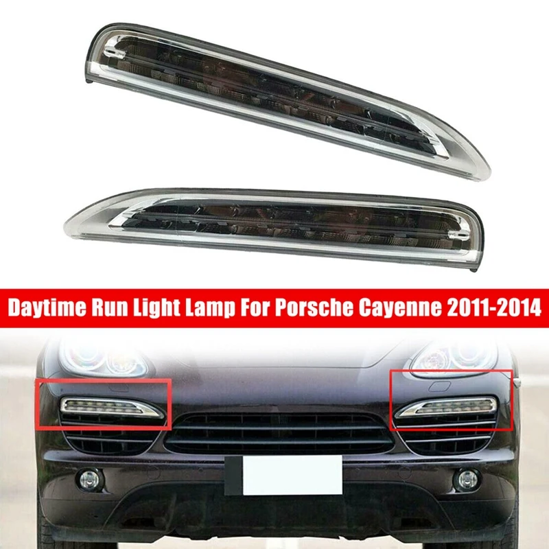 Auto Voorbumper Dagrijverlichting Lamp LED DRL Past Onderdelen Voor Porsche Cayenne 2011-2014 Rechts: 95863118200