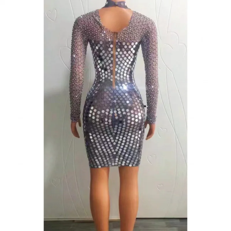 زي Hive Club Bar أنثى مغنية مثيرة ضيقة ترتر فريق الرقص حفلة Abito فاخرة أنيقة حفل Vestidos De Graduaciones Mujer