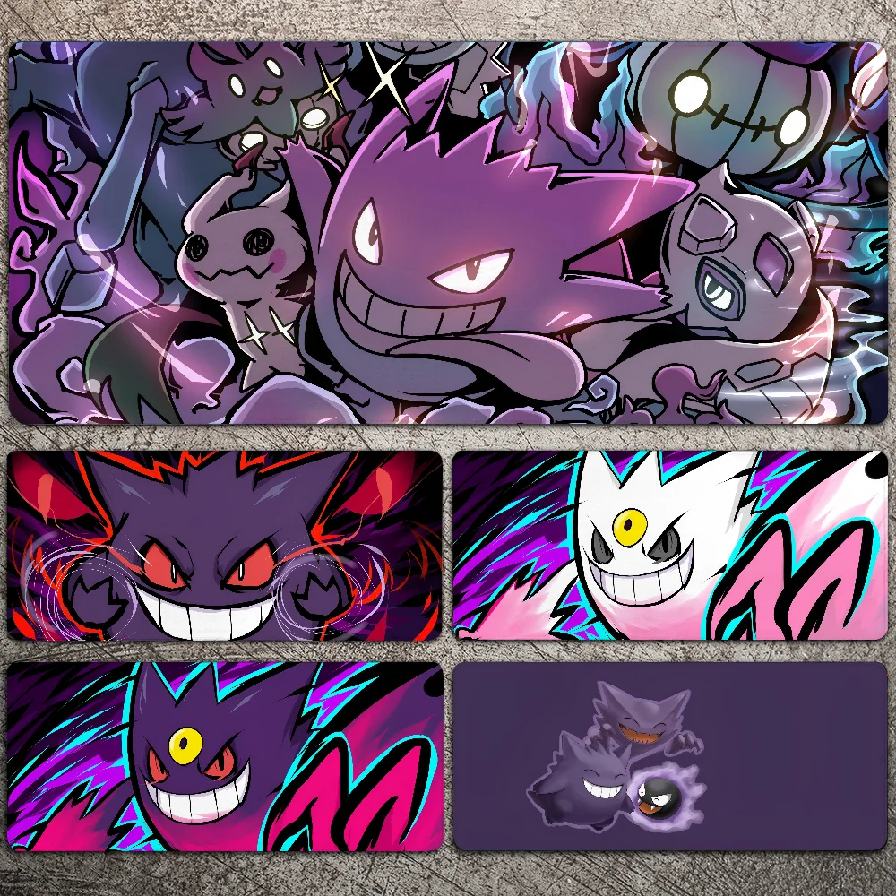 P-Pokemon-Gengar Grande 대형 게임용 마우스 패드, LockEdge 두꺼운 컴퓨터 키보드 테이블 책상 매트 