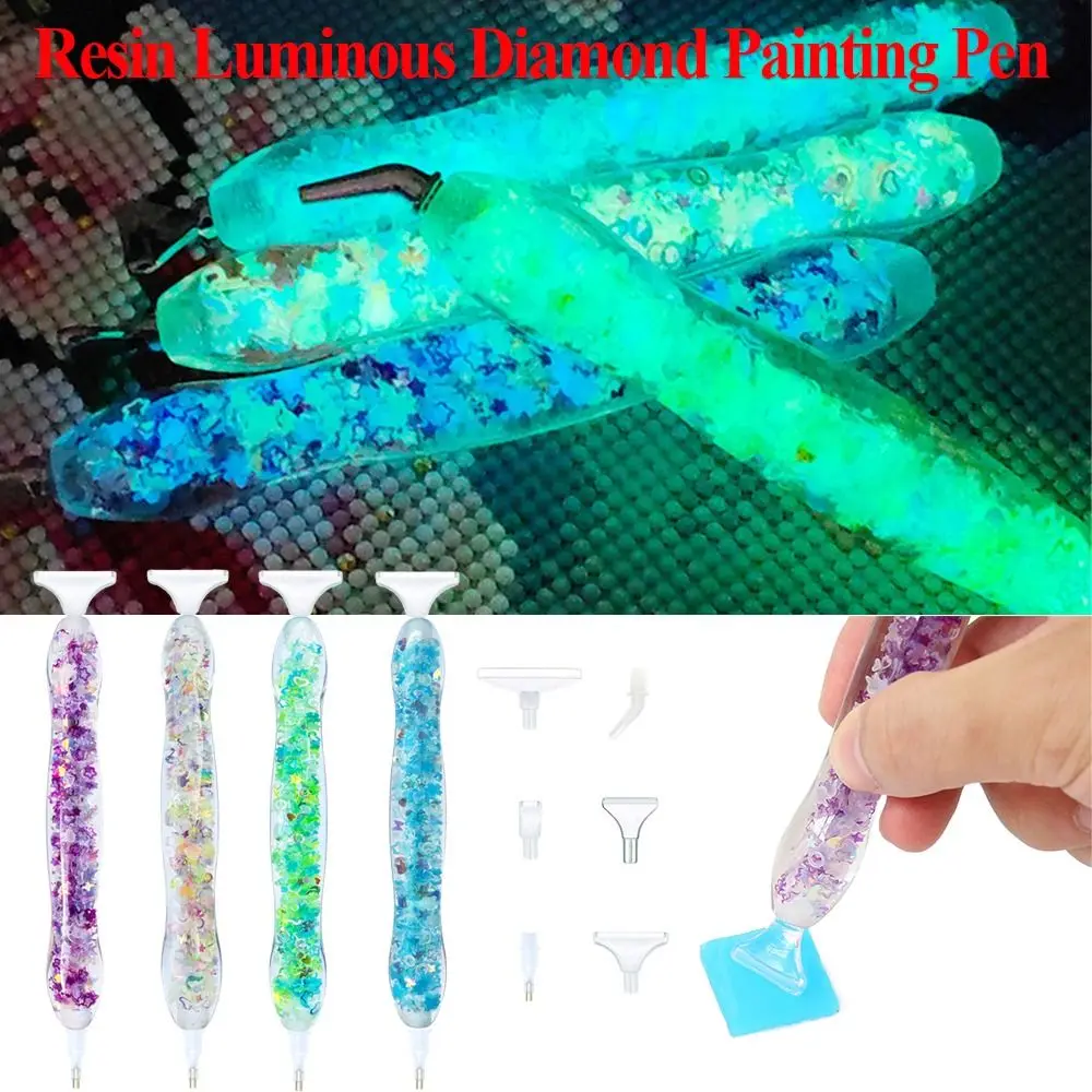 Luminous Point Drill Pen Embroidery Diamond Painting Pens Cross Stitch Luminous Spot Drill Pen Replacement Tips Sewing Accessory