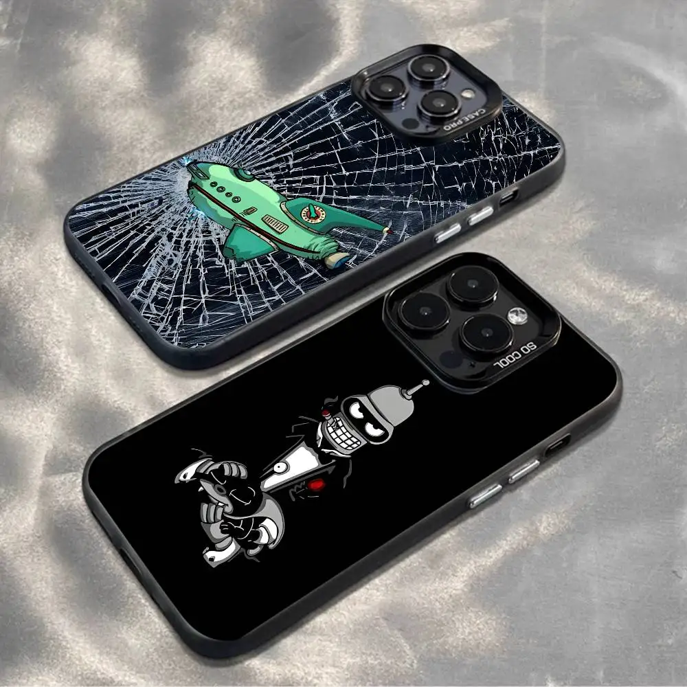 

F-Futurama Funny B-Bender Phone Case For iPhone17,16,15,14,13,12,11,Mini,Pro,MAX,plus,Black Matte Shockproof Cover