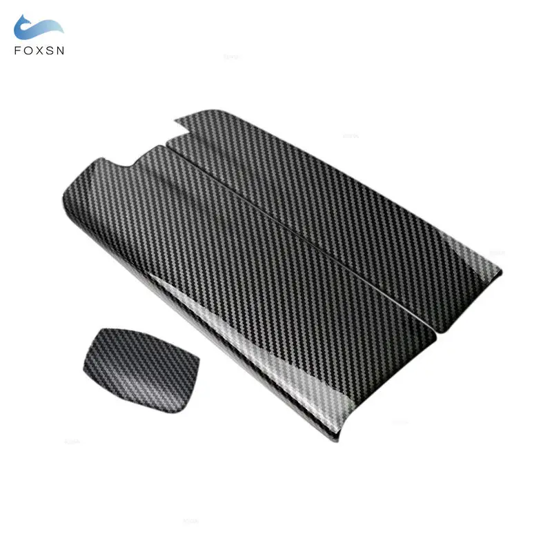 Carbon Fiber Texture / Bright Black Car Styling Console Armrest Box Frame Trim Cover For Mercedes Benz E Class W212 2010-2015 