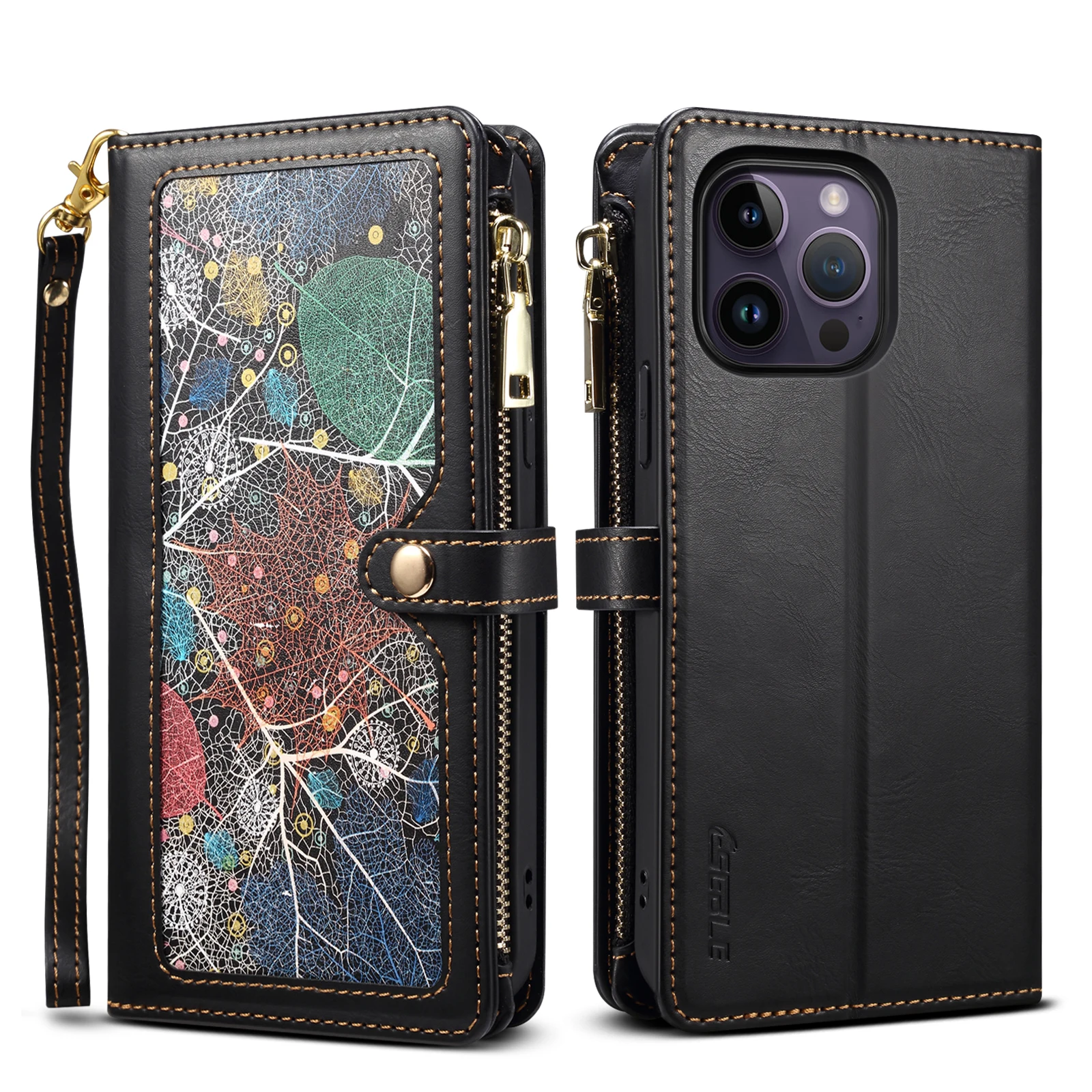 

Flip Leather Cover For Apple iPhone 12 11 Pro Max Magnetic Button Zipper Layered Design Wallet Card Slot Phone Case