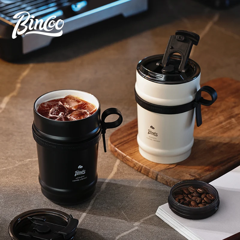 Coffee Cup Ceramic Large-Capacity Thermos Cup Retro High-Looking Accompanying Cup Portable Stainless Steel Water Cup