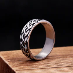 Vintage Viking Celtic Knot Ring For Men Women 316L Stainless Steel Punk Fashion Nordic Amulet Rings Simple Jewelry Dropshipping