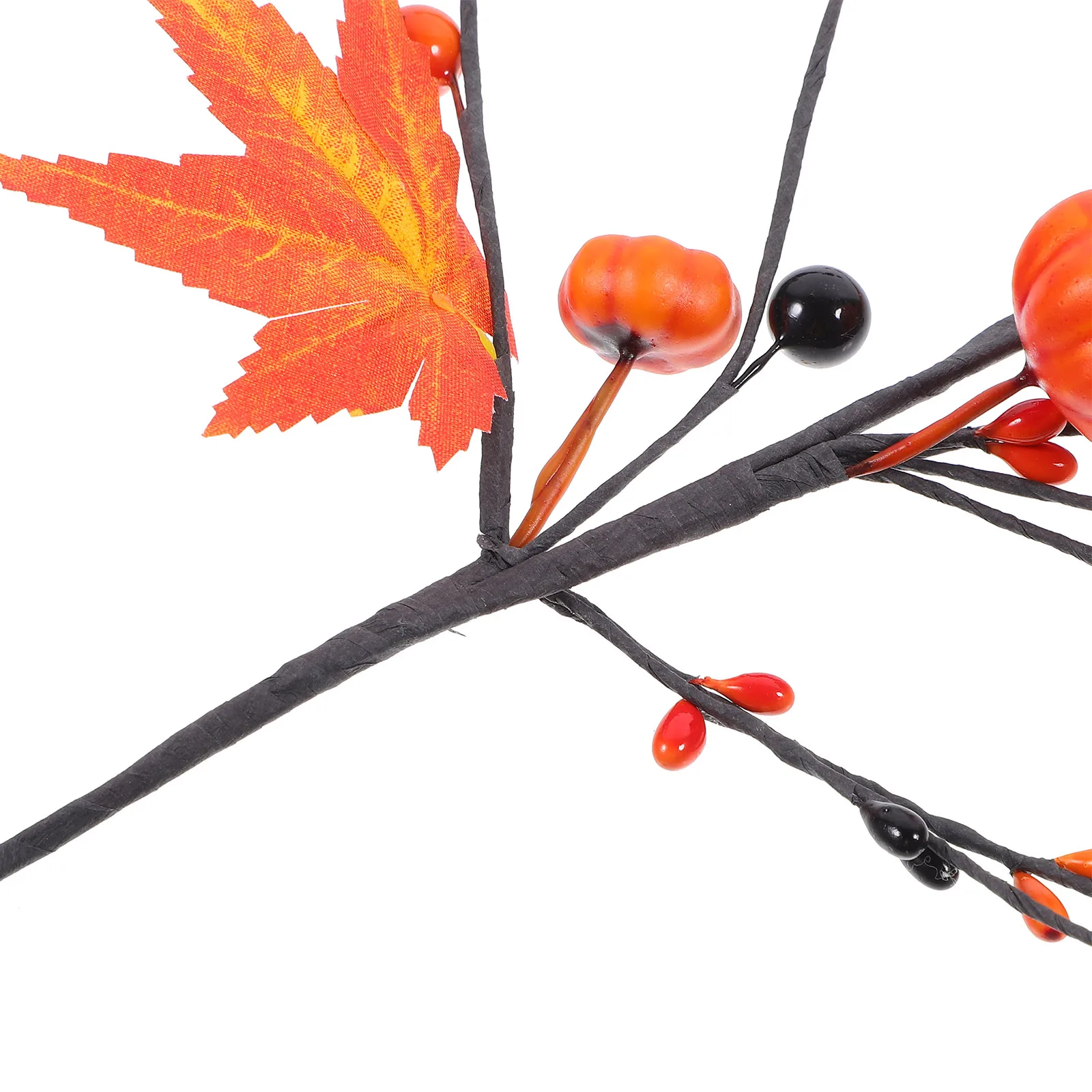 

Thanksgiving Pumpkin Pick Artificial Branches Decor Fall Faux Household Stem Fake Berry Adorn Floral Vase Decoration Autumn
