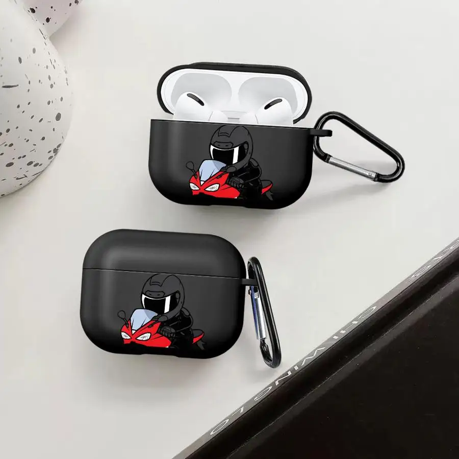 Red Motorcycle Racer Case For Airpods 2 1 4 Pro Pro3 Pro2 3 Earphone Cases Cover