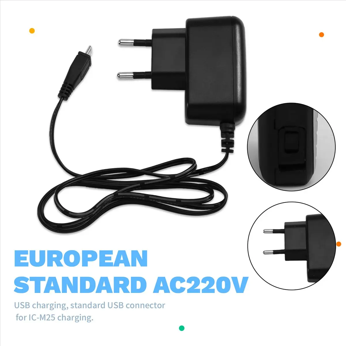 วิทยุสื่อสาร SWXF IC-M25 แบบพกพาสำหรับการเดินเรือ กันน้ำ ลอยน้ำได้ ใช้คลื่นความถี่วิทยุสื่อสารทางทะเล (VHF) พร้อมหน้าจอ LCD และปลั๊กแบบกันน้ำมาตรฐานยุโรป