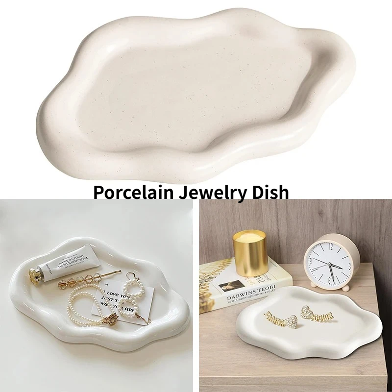 

Cloud Shape Jewelry Dish - Women's Ceramic Jewelry Tray & Trinket Tray, Suitable for Birthday Gifts Ring Dish Earring Tray