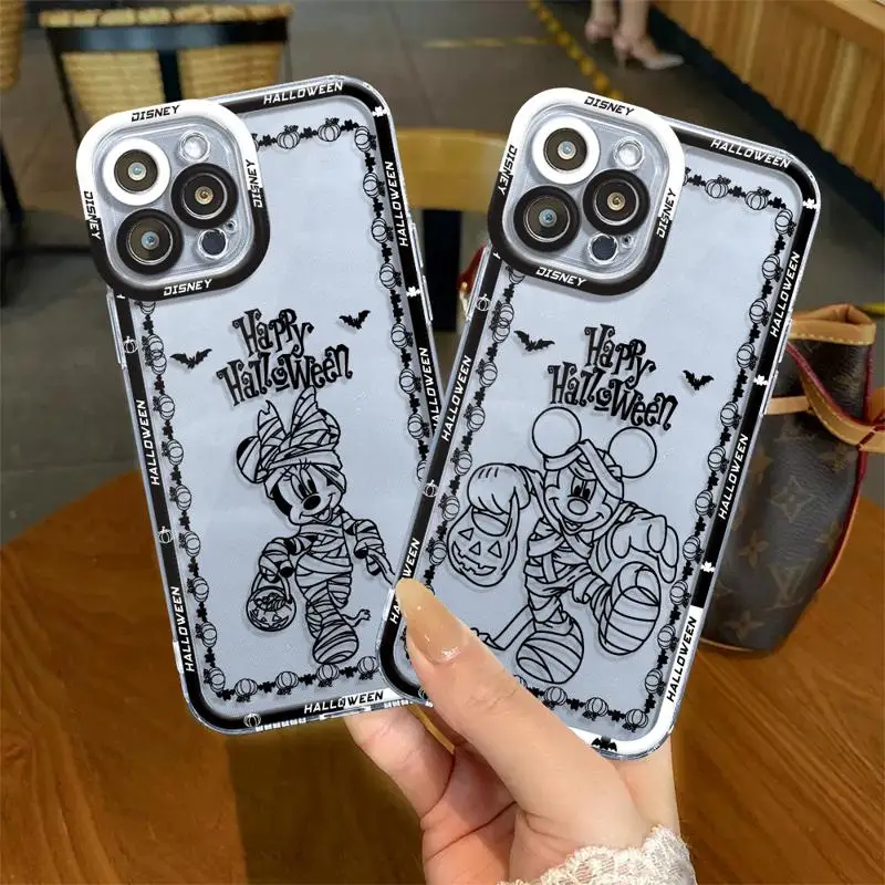 Disney Halloween Mickey Minnie Mummy Clear Phone Case for Honor X8a X7b X8 X9a Cover for Poco X3 NFC for Moto G73 G72 G71 G52