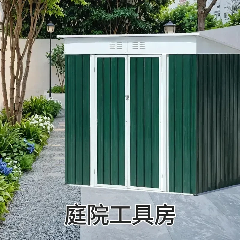 Modular Metal Pet House Outdoor Garden Shed Balcony Storage Utility Room Courtyard Tool Organizer - view 2