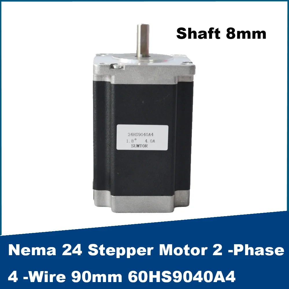 

Nema24 Stepper Motor 2-Phase 4-Wire 90mm 2.6Nm1.8 Degree 4A Shaft 8mm Frame 60mm for CNC Machinery