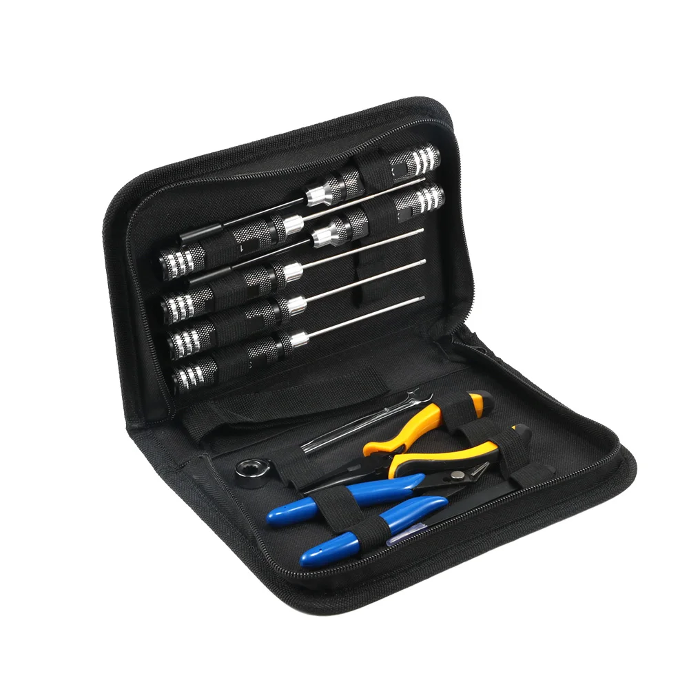 10PCS FPV Drone RC Tool Kit Precision Screwdrivers Pliers Wrench Set for Quadcopter Repair Upgrade Hobby Models