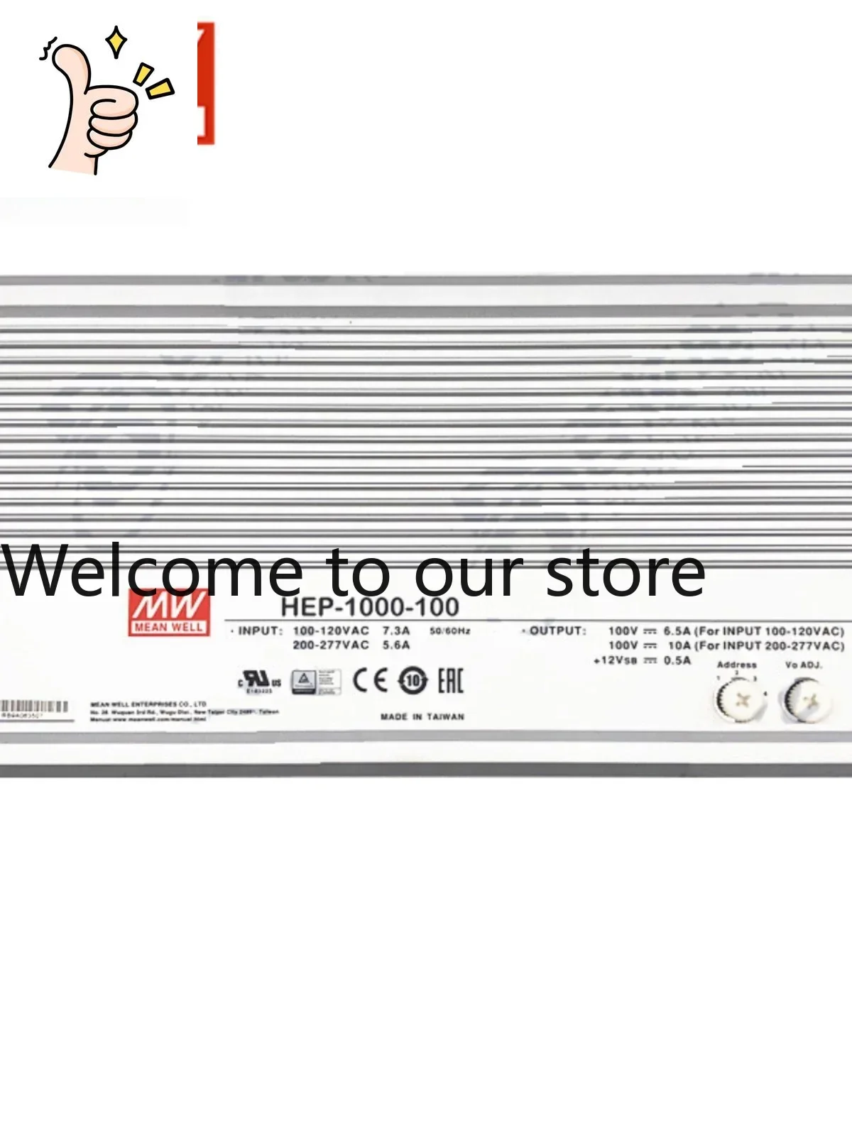 Mingwei LED Switching Power Supply HEP-1000-24/48/100V Constant Power Mode 1000W Driver With PFC