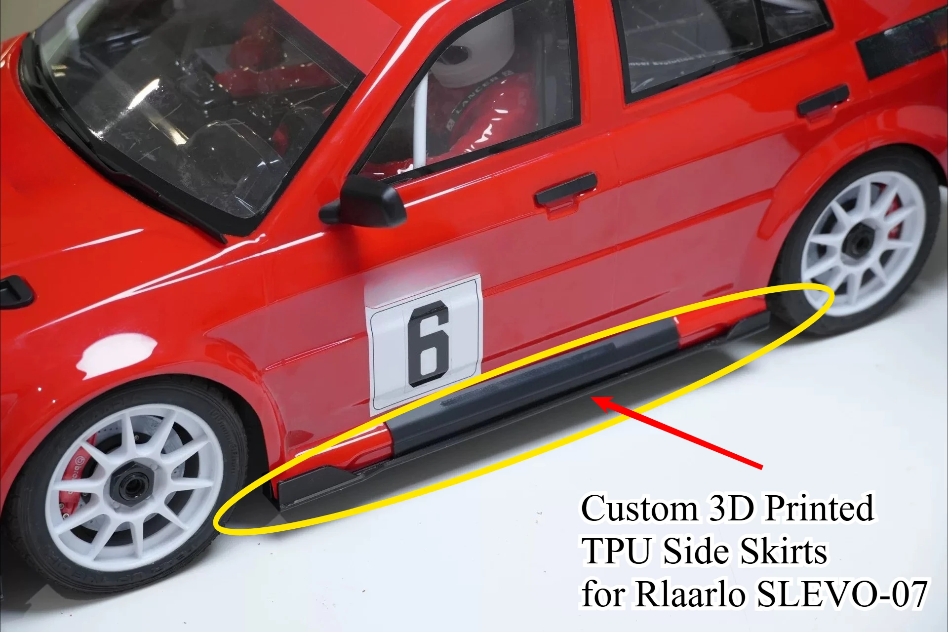 1/7 RC Rally Car Custom Side Skirt Guard For Rlaarlo SLEVO-07 Anti-Scratch Body Protection  Exterior Upgrade Tuning Accessories