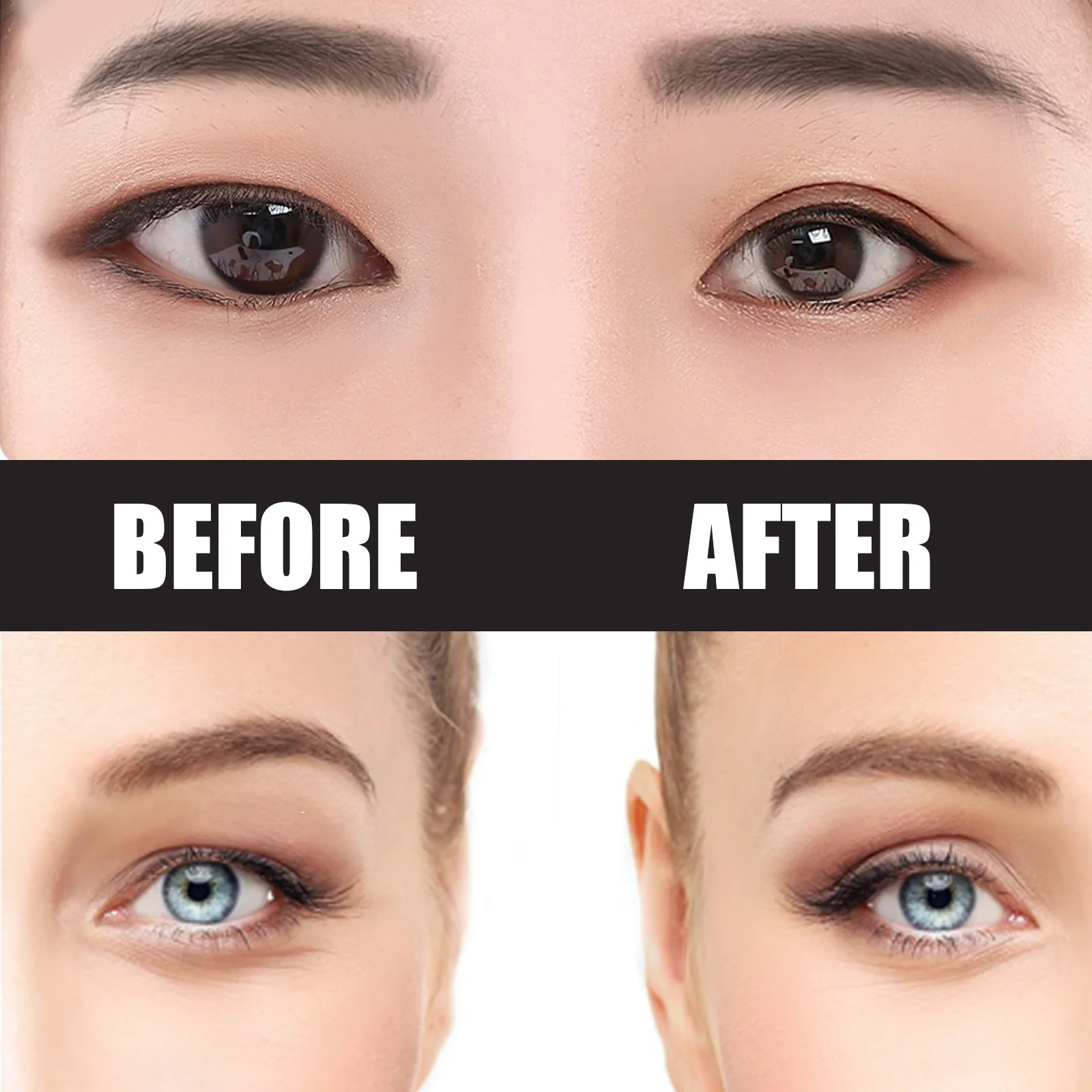 480pcs Eyelid Tape Sticker Invisible Double Fold Eyelid Lace Paste Beige Stripe Self-adhesive Makeup Tool Natural Eye Tape