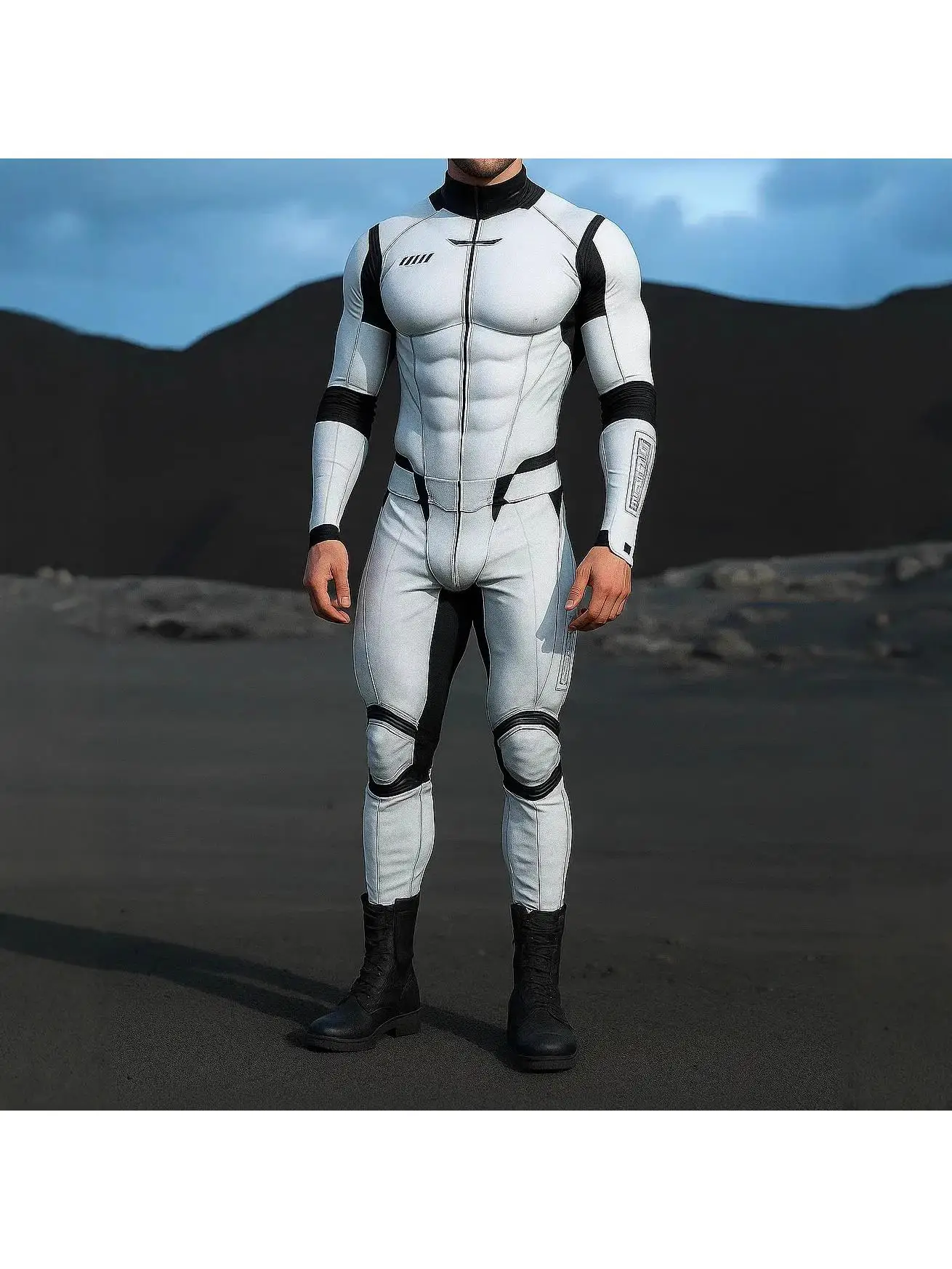 AliExpress ZHIO Men Halloween Cyber Punk Jumpsuit Adults Mechanical Cosplay Perfermence Bodysuit Carnival Party 3D Print Cycling Zentai