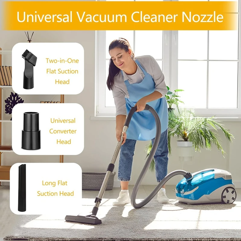 مجموعة فوهة المكنسة الكهربائية للمكنسة الكهربائية 32-35 مم، فرشاة مرفقة للمكنسة الكهربائية العالمية مع فرشاة أثاث فوهة الشقوق