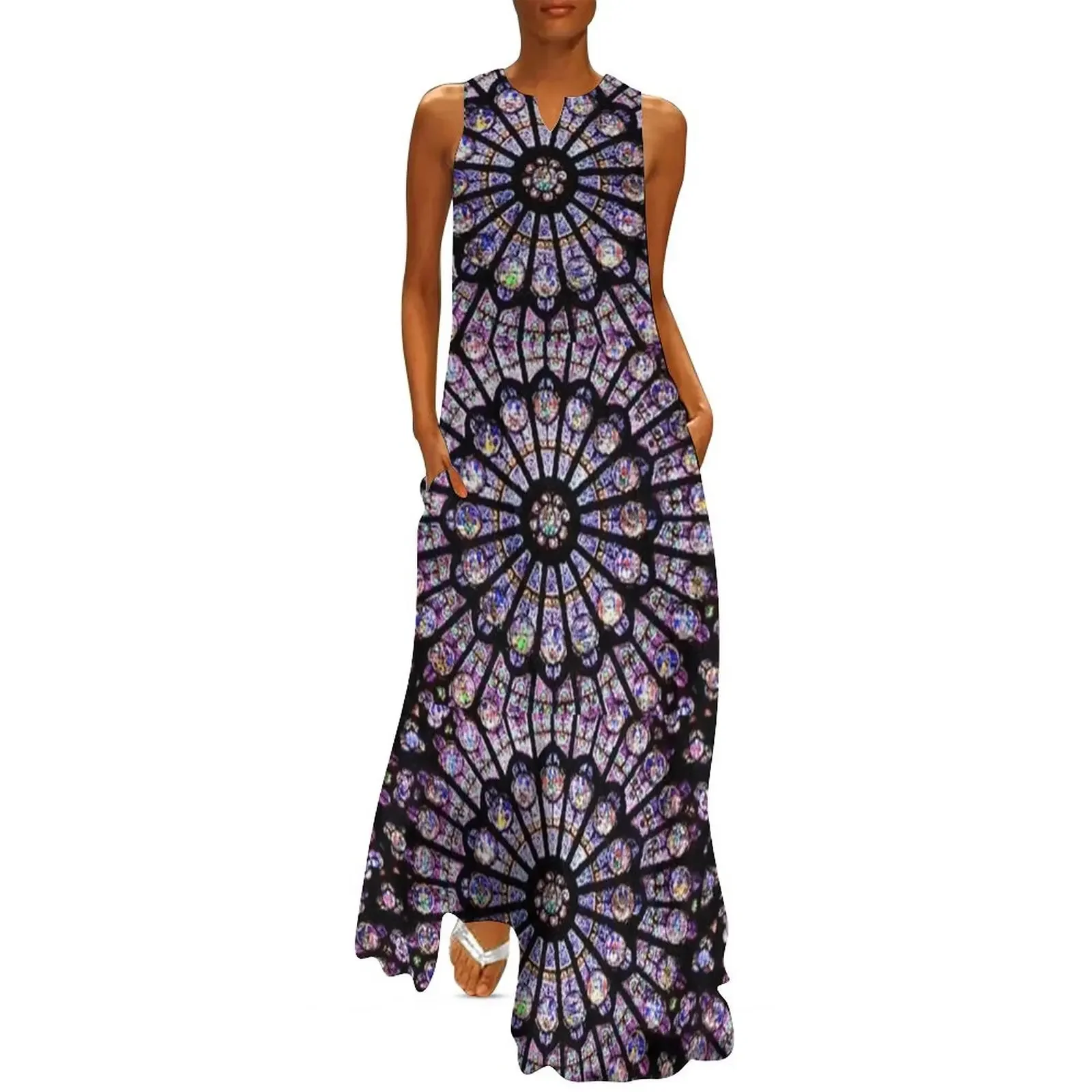 

Notre-Dame Cathedral Stained Glass Long Dress summer outfits for women 2025 women's evening dresses 2025 Dress