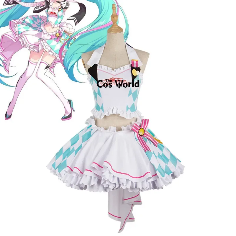 

VOCALOID 2019 Miku Racing Suit Wear Tops Skirt Outfit Anime Cosplay Costumes