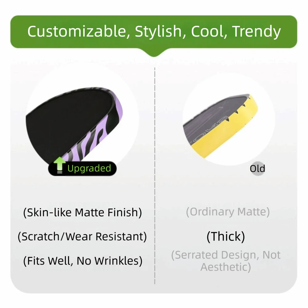 Wavy Stripe Design Pickleball Racket Edge Sticker Stretchable Shock Absorption Matte Paddle Edge Tape Anti-fall Universal