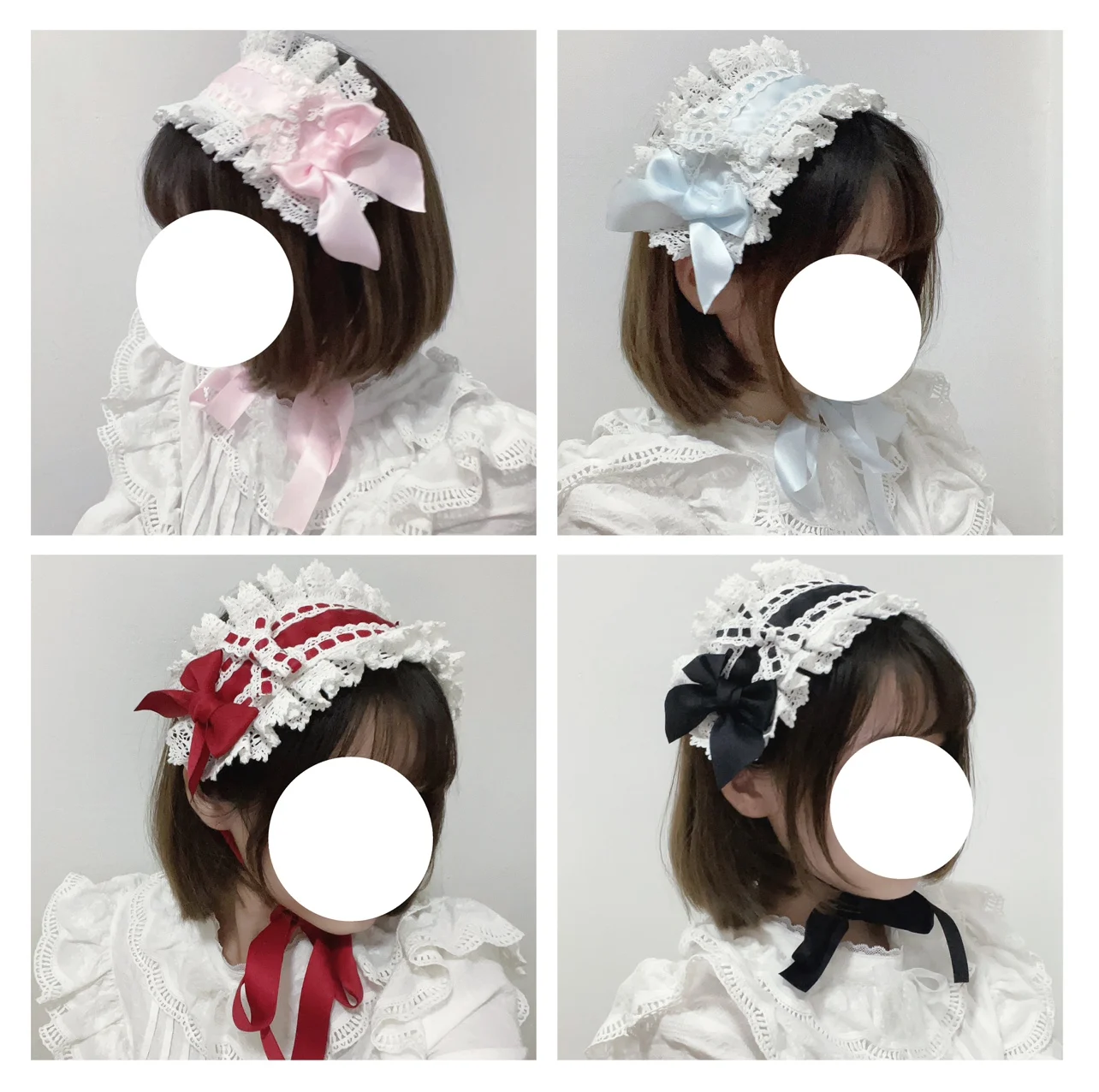 Original Handmade Lolita Vintage Ribbon Headdress Cotton Lace Hair Band Bow Hair Band Hair Accessories