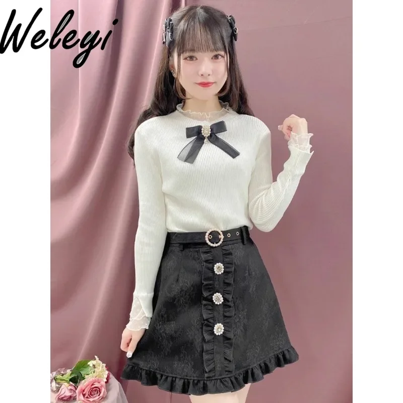 

Japanese Fashion Rojita Skirts Cute Ropa De Mujer Spring and Summer Lace Plaid Bonded Short Faldas Compound A Word Elegant Jupes